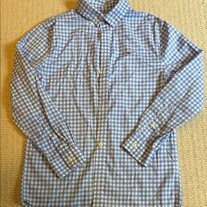Vineyard Vines boys performance blue gingham shirt